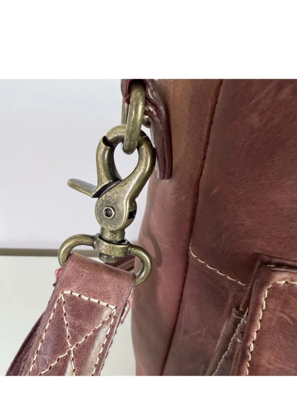 Women's Dusty Rose Leather Crossbody Bag - Unbranded